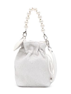 Monnalisa crystal-embellished drawstring-fastening bag - White