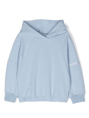 Monnalisa crystal-embellished jersey hoodie - Blue