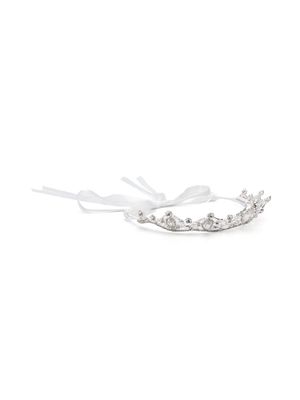 Monnalisa crystal-embellished tie-fastening head band - White