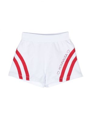 Monnalisa curved stripe-detail shorts - White