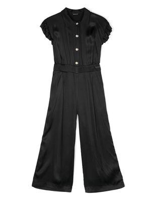 Monnalisa cut-out satin jumpsuit - Black