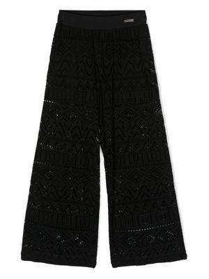 Monnalisa cut-out straight-leg trousers - Black