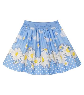 Monnalisa Daisy polka-dot cotton skirt