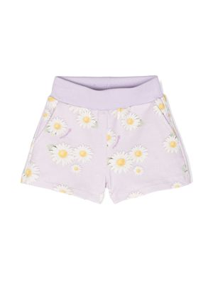 Monnalisa daisy-print stretch-cotton shorts - Purple