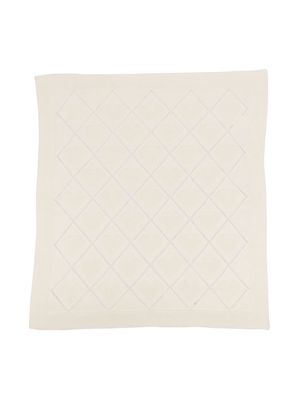 Monnalisa diamond heart-knit blanket - Neutrals