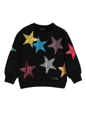 Monnalisa embellished stars-motif sweatshirt - Black