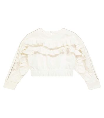Monnalisa Embellished stretch-cotton sweatshirt