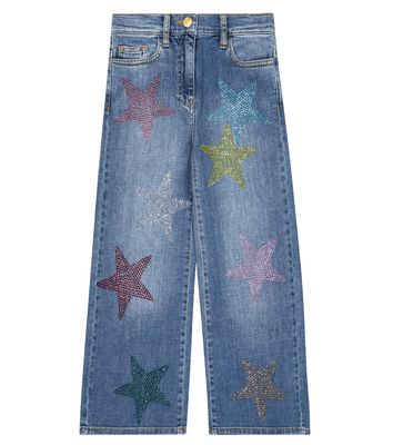 Monnalisa Embellished wide-leg jeans