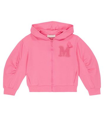 Monnalisa Embroidered cotton-blend hoodie