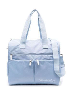 Monnalisa embroidered-logo changing bag - Blue