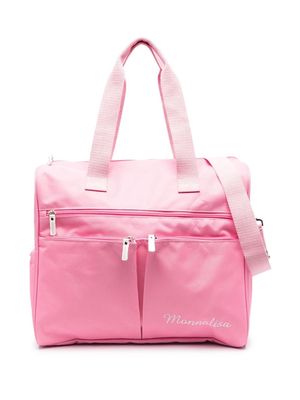 Monnalisa embroidered-logo changing bag - Pink