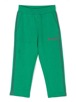 Monnalisa embroidered-logo cotton-blend trousers - Green