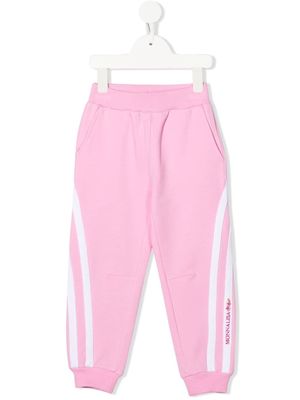 Monnalisa embroidered-logo cotton track pants - Pink