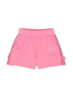 Monnalisa embroidered-logo track shorts - Pink