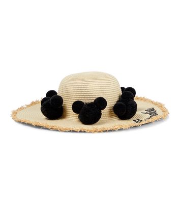 Monnalisa Embroidered straw hat