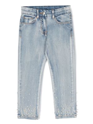 Monnalisa exposed-seam detail jeans - Blue