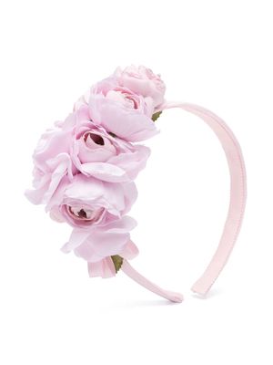 Monnalisa faux-flower slip-on headband - Pink