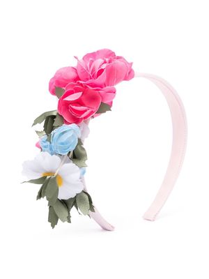 Monnalisa faux-flower slip on-style head band - Pink