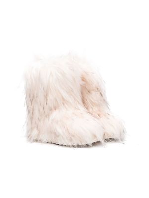 Monnalisa faux-fur ankle boots - Neutrals