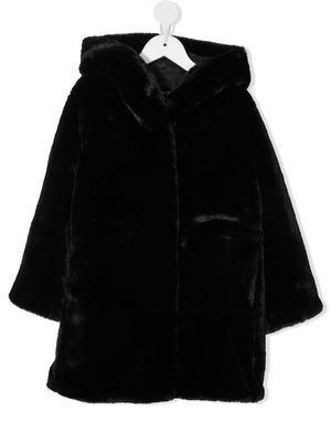 Monnalisa faux-fur hooded coat - Black