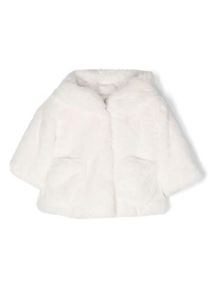 Monnalisa faux-fur hooded jacket - White