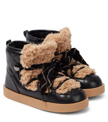 Monnalisa Faux leather and shearling boots