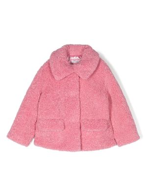 Monnalisa faux-shearling shirt jacket - Pink