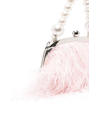 Monnalisa feather-detailing clutch bag - Pink
