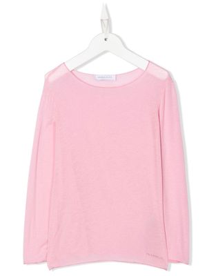 MONNALISA fine-knit long-sleeve sweater - Pink
