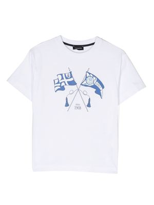 Monnalisa flag-print cotton T-shirt - White
