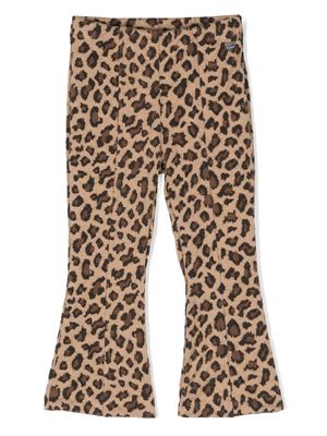 Monnalisa flared leopard-print trousers - Brown