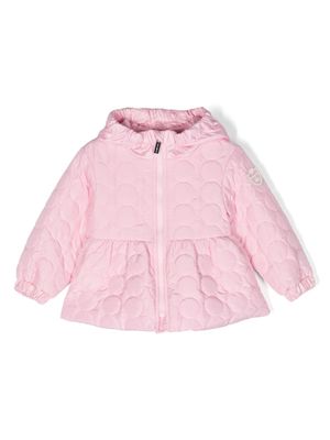 Monnalisa flared quilted hooded jacket - Pink