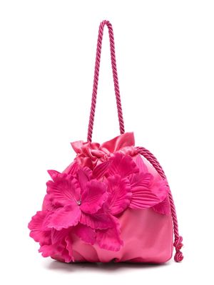 Monnalisa floral-appliqué bucket bag - Pink