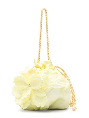 Monnalisa floral-appliqué bucket bag - Yellow