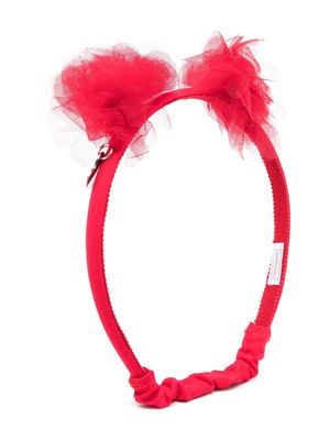 Monnalisa floral-appliqué elasticated headband - Red