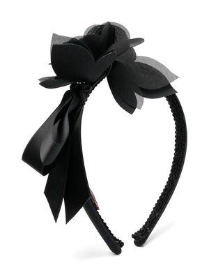Monnalisa floral-appliqué headband - Black