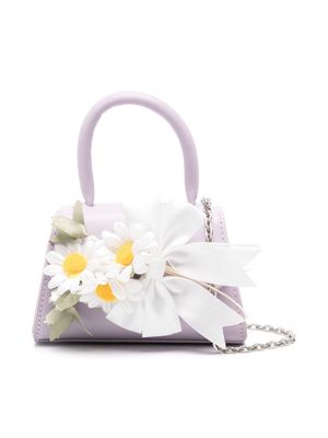 Monnalisa floral-appliqué shoulder bag - Purple