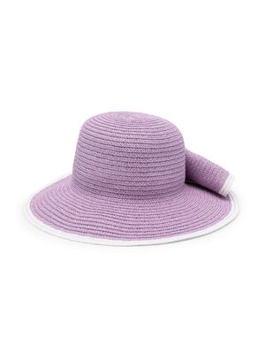 Monnalisa floral-appliqué sun hat - Purple