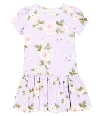 Monnalisa Floral cotton-blend jersey dress