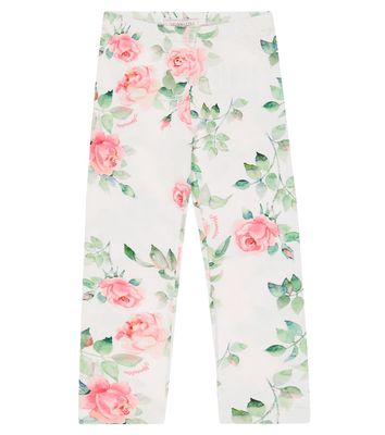 Monnalisa Floral cotton-blend leggings