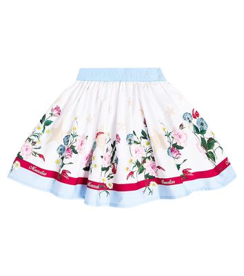 Monnalisa Floral cotton poplin skirt
