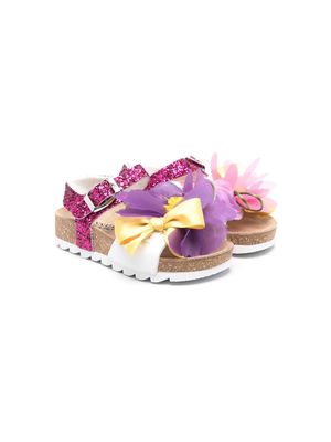 Monnalisa floral-detail 30mm sandals - Pink