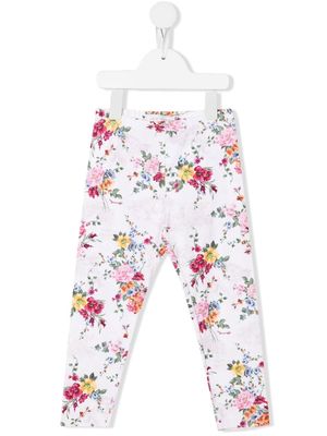Monnalisa floral detail casual trousers - White