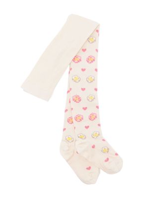 Monnalisa floral-jacquard cotton socks - Neutrals