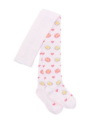 Monnalisa floral-jacquard cotton socks - Pink