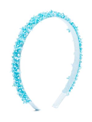 Monnalisa floral-motif beaded head band - Blue