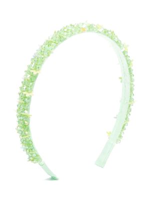 Monnalisa floral-motif beaded head band - Green