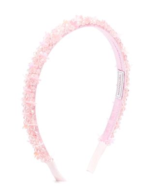 Monnalisa floral-motif beaded head band - Pink
