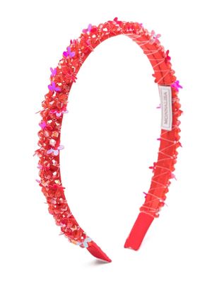 Monnalisa floral-motif beaded head band - Red