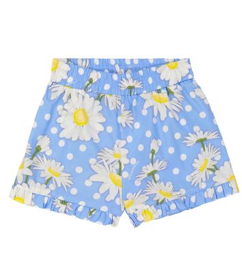 Monnalisa Floral polka-dot poplin shorts